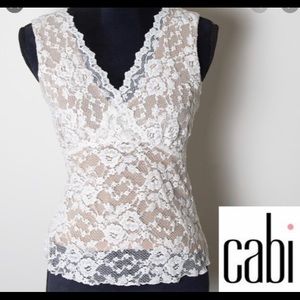 CAbi Lace Stretch Tank Cami, Style 306 -Lined